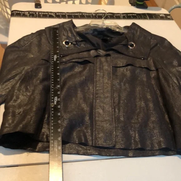 Sandro Sportswear  size XL black very dark metallic gray jacket with 3/4 sleeve - Picture 6 of 16